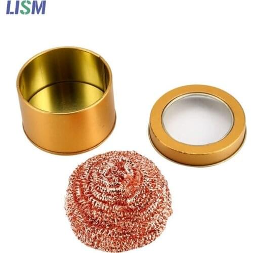 Desoldering Soldering Iron Mesh Cleaning Ball Filter Cleaning Solder Iron Tip Copper Wire Cleaner Ball Sponge Holder Clean Ball
