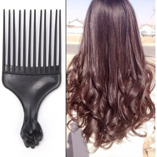 Plastic Salon Curly Hairdressing DIY Comb Wide Tooth Pick Fork Combs Long Tooth
