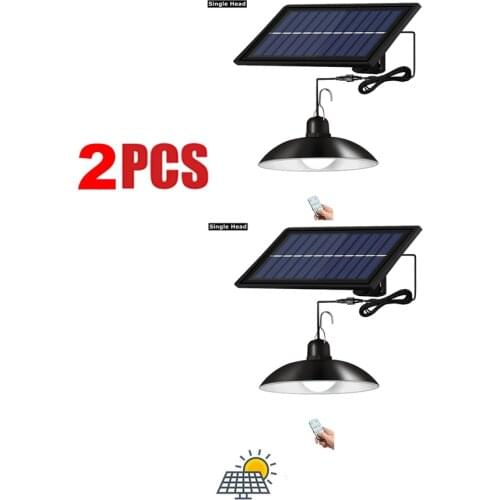 2pcs Retro Lampshade Solar Pendant Chandelier solar Outdoor Waterproof Garden light Lawn lamp Energy Saving Security Garden Yard