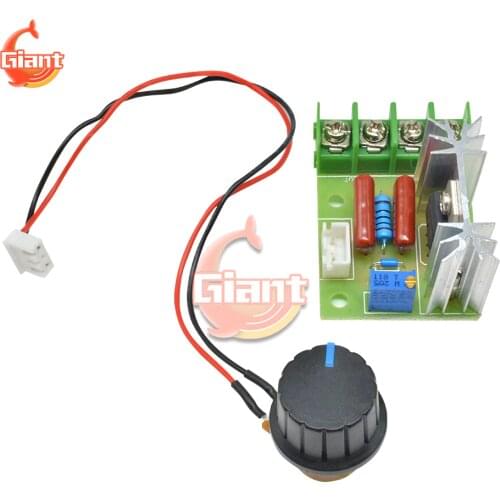 2000W AC 50-220V High Power SCR Voltage Regulator Dimming Dimmers Motor Speed Controller Governor Module W/ Potentiometer