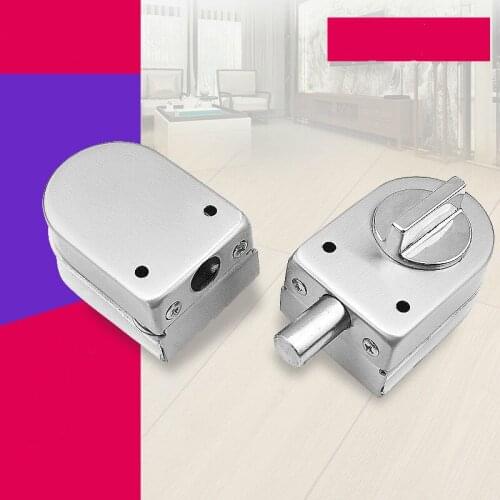 Stainless Steel Glass Door Latch Lock Shower Room Lock Single Both Lock Home Office Security Locks Double Door Latch Locks