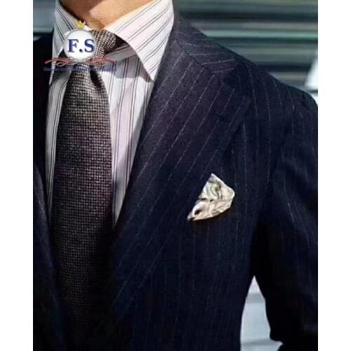 Fabric list for made to measure pure wool striped pattern 2pc formal occassion mens suits half canvassed