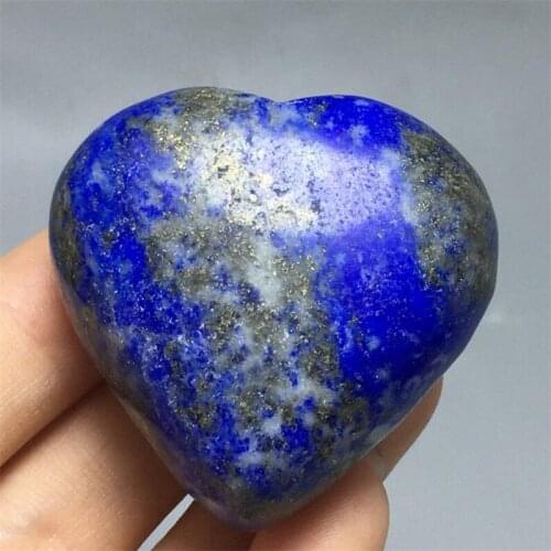 TOP! Natural beautiful lapis lazuli QUARTZ CRYSTAL The heart HEALING 1PCS