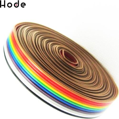 1 Meter 1.27mm Spacing Pitch 10 WAY 10P Flat Color Rainbow Ribbon Cable Wiring Wire For PCB DIY 10 Way Pin