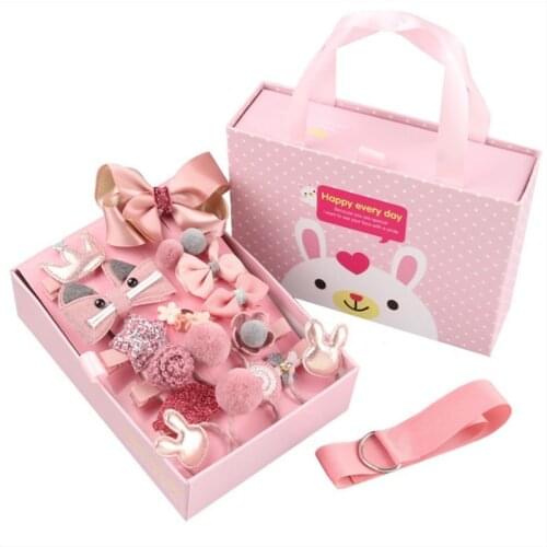 18-piece gift box childrens hair accessories Korean princess super fairy cute cute little girl hairpin baby hairpin