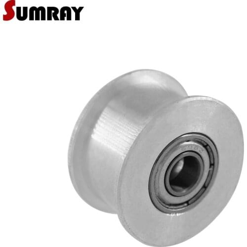SUMRAY Idler Pulley 5M 18T Bore 5/6/8/10/12/15mm 5M Passive Thoothed Pulley 16/21mm Width NO Teeth Bearing ball 1PC