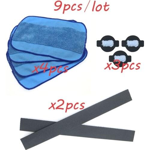 9pcs/lot robot wheel tire mop cloth water cap Replacment for iRobot braava 320 380 381 380T 390 390T Mint 4200 4205 5200 5200C