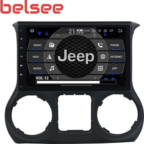 Belsee 10.1" PX6 Android 9.0 8 Core 4GB 64GB Stereo Head Unit Car Radio GPS Bluetooth Autoradio for Jeep Wrangler JK 2011- 2017