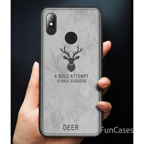 For Xiaomi Mi Mix 3 Case Retro Cloth Deer Pattern Shockproof Cover For Mi Mix 2 2s Redmi 5 Plus TPU + PC Fabric Case (N0225)