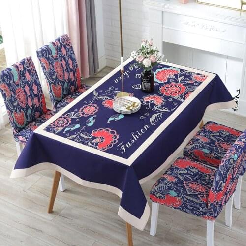 Print Decorative Waterproof Linen Tablecloth Waterproof Thick Rectangular Tablecloth Wedding Dining Table Cover Tea Table Cloth