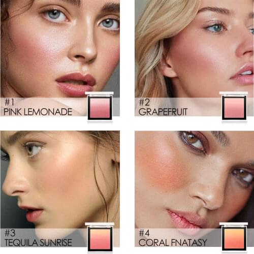 FOCALLURE 5 COLORS blush palette natural cheek silky powder Face rouge pigmented blusher palette Glitter blush makeup