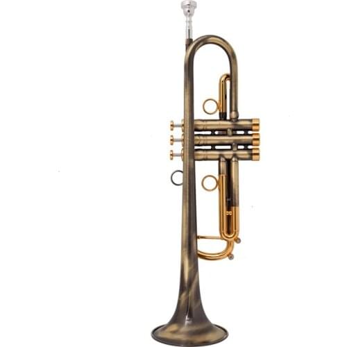 Il belin Musical Instruments Brass Bb Trumpet Unique Antique Copper Simulation Surface Small Bb Trumpet inventory