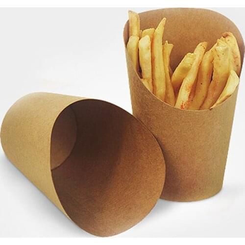 50pc French Fry Cardboard Cup scoop cases wrapper liners Finger Food Cones Party pastry baking cups molds tools