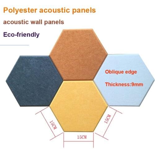 One box 10pcs Creativity acoustic panels Hexagon acoustic treatment panels Eco-friendly Polyester Material acoustic wall panels