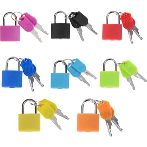 Mini Small Padlock Strong Travel Keyed Lock Durable Security Lock w/ 2 Keys Tiny Safety Lock 22x30mm