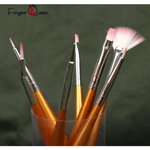 New 2021 Multi-Piece Set Of Wooden Nail Brush Design Tips UV Gel Painting Carving Point Drill Brush Fan Brush Tool