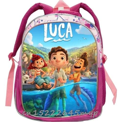 2021 New movie Luca Pink Girl backpack fashion breathable large-capacity childrens schoolbag 1-6 grade student backpack