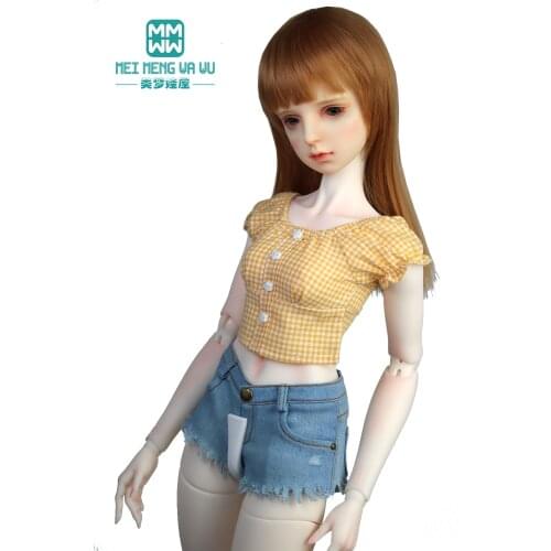 BJD Doll clothes for 58--60CM 1/3 SD DD Toys Spherical joint body doll Fashion Plaid shirt, short skirt, denim shorts