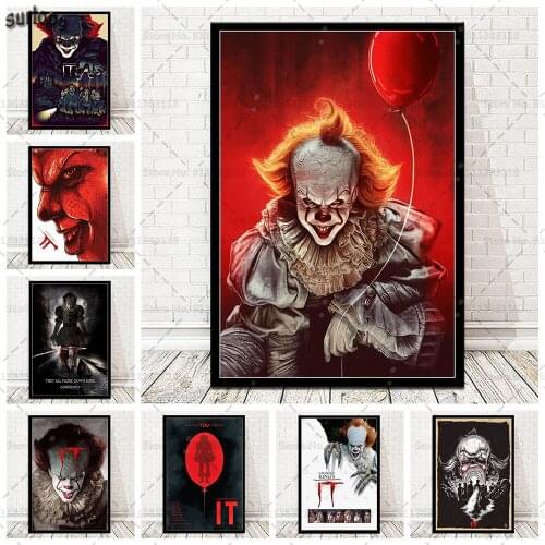 IT Movie Stephen King Horror Film Poster Prints Wall Art Canvas Painting Posters Picture for Living Room Home Decoration