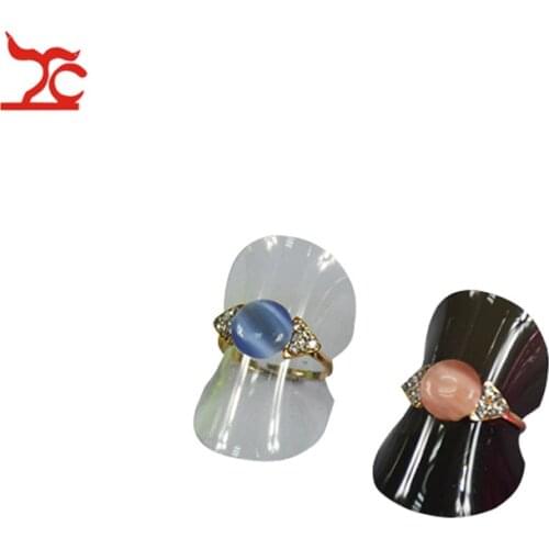 25Pcs/Lot Plastic Ring Display Holder Sheet 3.8cm Dia Black Clear Ring Earrings Stud Organizer Storage Holder Stand