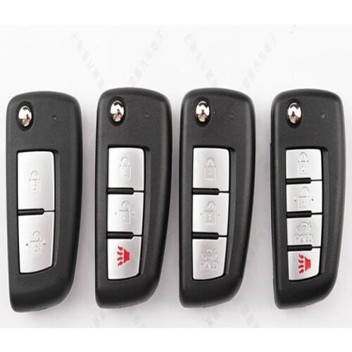 Folding 2 3 4 Button Remote Flip Key ShellFit For Nissan X-Trail Qashqai Sunny NV200 Geniss Altima Maxima Sentra Versa Blade Fob
