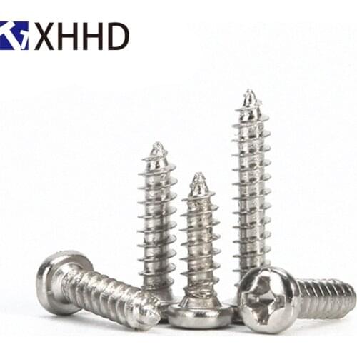 Phillips Pan Round Head Self Tapping Electronic Screw Metric Thread Cross Recessed Bolt 304 Stainless Steel M1 M1.2 M1.4 M1.7 M2
