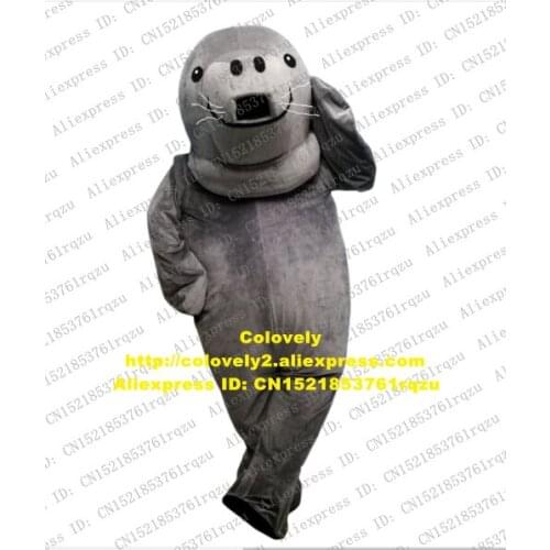 Gray Manatee Walrus Sea Cow Mascot Costume Adult Cartoon Character Outfit Competitive Products Department Store zz8153