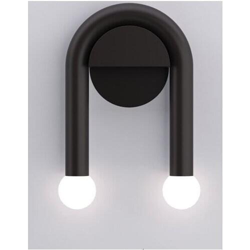 Nordic Simple Black Wall Lamp Fashion Living Room Bedroom Bedside Studio Hotel Corridor Designer Wall Lamp