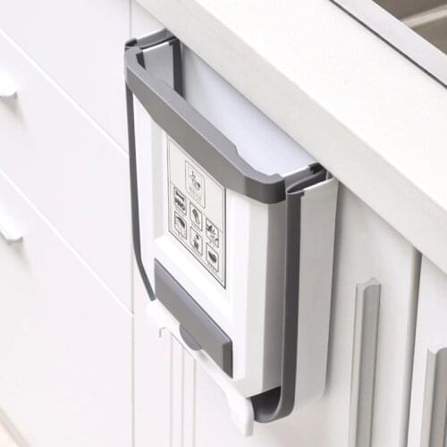 Folding Trash Can Kitchen Car Garbage Bin Rubbish Dustbin Waste For Recycle