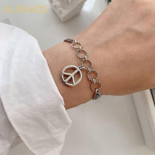 Subeads 925 Sterling Silver Mini Round Plane Charms Bracelet For Women Girls Double Layer Thickness Chain Bracelet Fine Jewelry