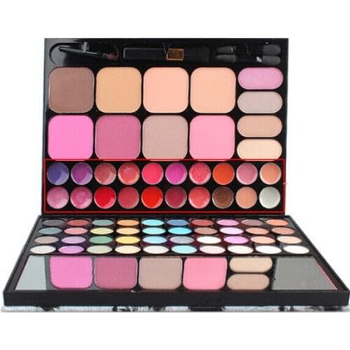 Professional 72Colors Makeup Set Palette Pincel Maquiagem 44 Eye Shadow 4 Blush 4 Powder 20 Lip Gloss