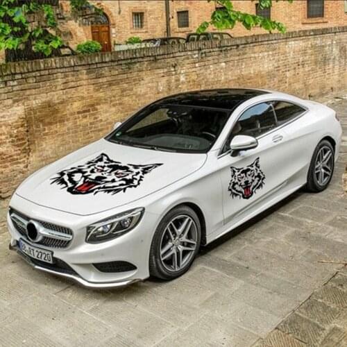 Universal Animal Hood Head Wolf Head Car Sticker For Lexus Linclon Chery Tiger Infiniti CRV Honda Accord Camry Toyota BA008