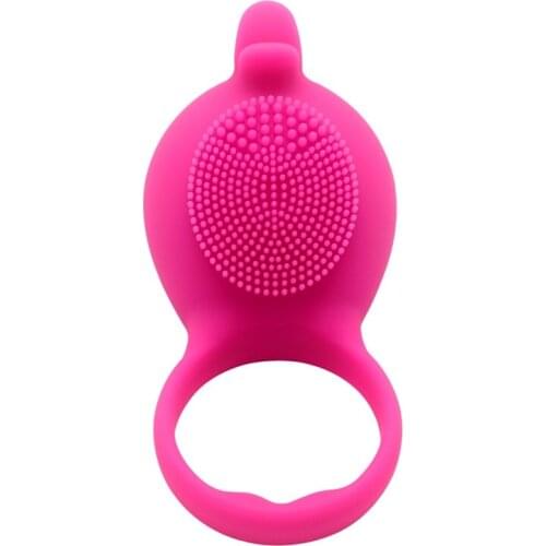 10 Speed USB Rechargeable Silicone Cockring Penis Vibrator Clitoris Stimulator Mute Vibrator for Couples Sex Products Red Black