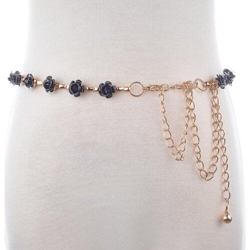 Ladies fashion belt waist chain belly dance waist chain belt dress with flora decoration tassel BL268