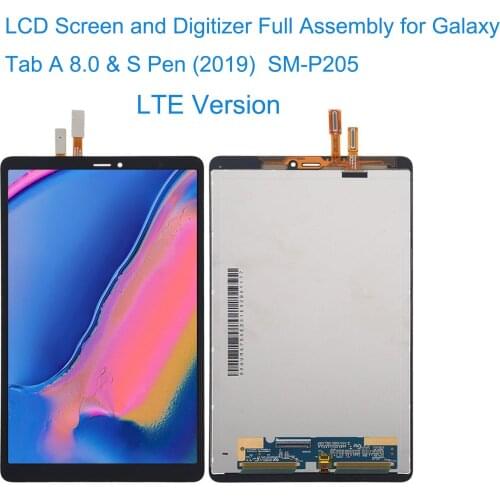 LCD Screen and Digitizer Full Assembly for Galaxy Tab A 8.0 & S Pen (2019) SM-P205 LTE Version