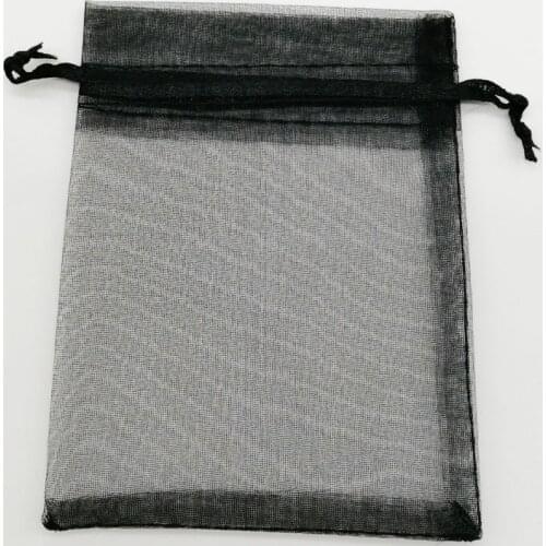 100pcs Organza Bags Black Small Organza Gift Bags For Jewelry Packaging Display Christmas Wedding Jewelry Storage Drawstring Bag