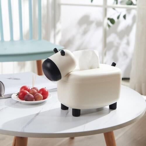 2pcs Cute Tissue Box Holder Pumping Wipe Paper Case Toothpick Boxes Desktop Decoration Boxes With Shape Cow Disposable Napkin