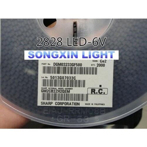 200pcs LED Backlight Middle Power LED 0.5W 3V 2828 Cool white 43LM GM2BC2ZF2GCM LCD Backlight for TV TV Application For Sharp