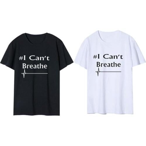 2020 Unisex Men Women T Shirt George Floyd I Can't Breathe Letter Printed Tee BASIC White Casual O-Neck tshirt