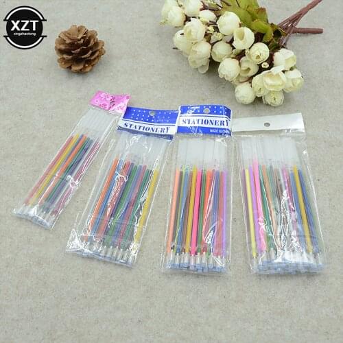 36 48Colors/Set Flash Ballpint Gel Pen Highlight Refill Color Full Shinning Refill Painting Pen Drawing Color Office School Pen