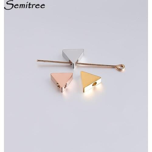 5Pcs Stainless Steel Geometric Triangular Beads for DIY Jewelry Making Spacer Beads Accessories Beaded Necklace Bracelet