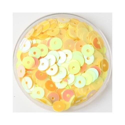 60g/lot 6mm Flat Round Sequins For Craft Bolsa Children, Wedding DIY Garment Accessories Yellow AB Confetti