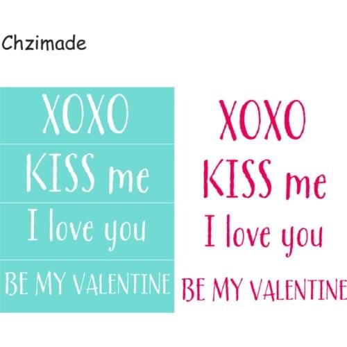 Chzimade Kiss Me Letter Self-Adhesive Silk Screen Printing Stencil Mesh Transfers 8.5x11" For T-Shirts Bags Diy Home Decoration