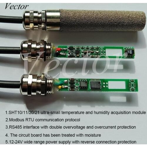Temperature and Humidity Sensor Transmitter SHT10/20 Temperature and Humidity Acquisition Module Modbus RTU RS485
