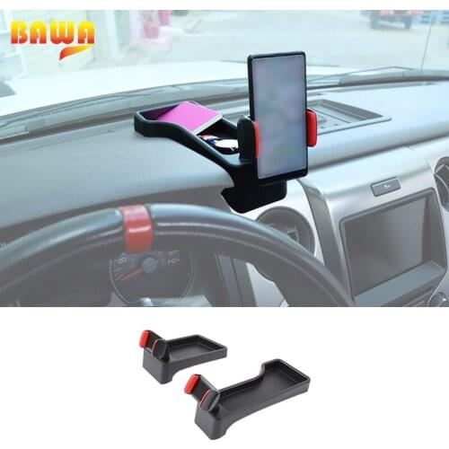 BAWA GPS Stand Dashboard Storage Box Mobile Phone ABS Holder for Ford F150 Rptor 2009-2014 Car Interior Accessories