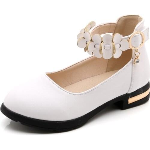 Children Student High Heel Leather Shoes For 6 8 9 10 11 12 13 14 Years old Big Girls Princess Strap Ankle Dance Shoes New 2021