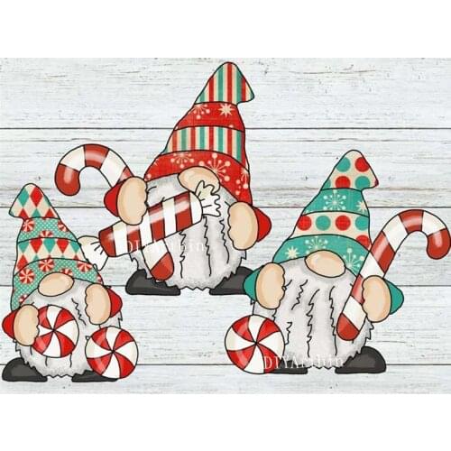 3Pcs Peppermint Gnome 2021 New Metal Cutting Dies Diy Scrapbooking Greeting Card Album Making Bithday Candy Craft