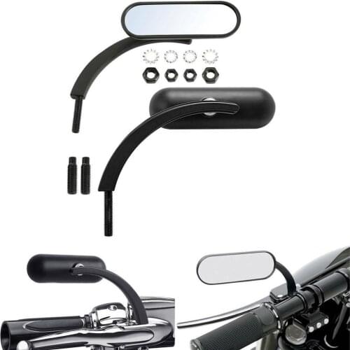 Motorcycle 8mm 10mm Oval Rear View Mirror For Harley Dyna Softail Touring Road Electra Glide Fatboy Sportster 883 Night Train