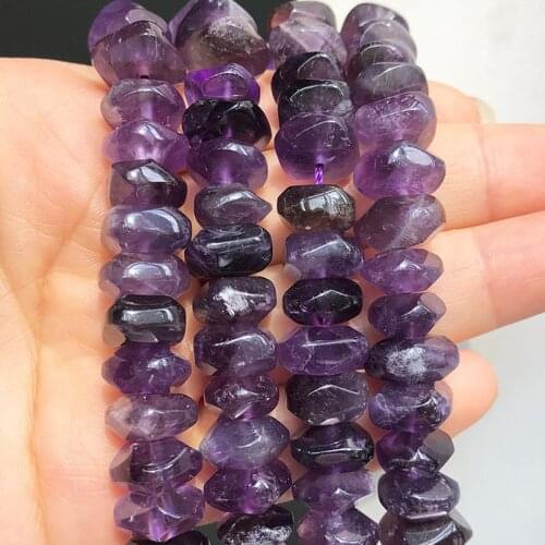 6x11mm Natural Genuine Amethysts Purple Quartzs Irregular Rhombus Loose Spacer Beads For Jewelry Making DIY Bracelet Accessories