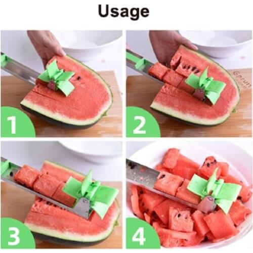 Stainless Steel Watermelon Slicer Fruit Vegetable Fast Cutter Knife Corer Peeler Gadgets Melon Cubes Kitchen Cutting Accessories